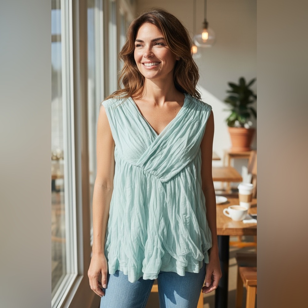 Tsumori Chisato Aqua Sleeveless Top